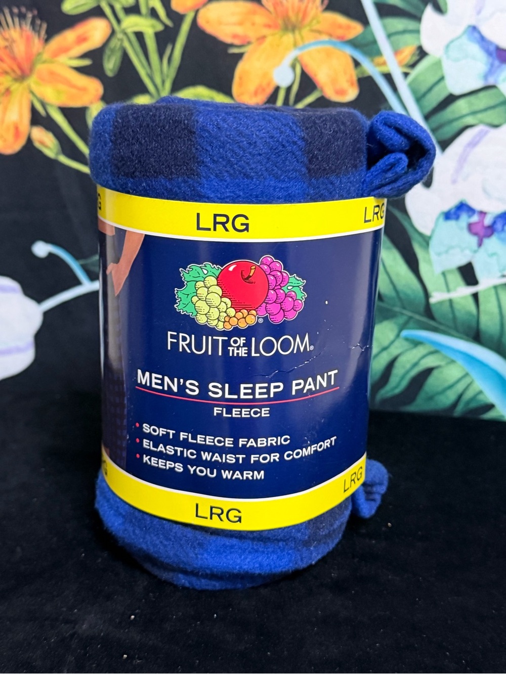 LRG Fruit of the Loom Men's Fleece Sleep Pant - Navy Blue & Royal Blue